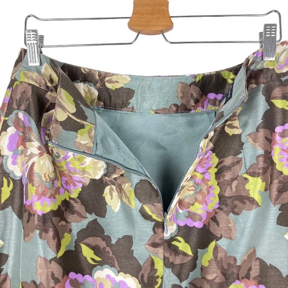 Laura Ashley Skirt Silver Grey Size 12 Floral Box Pleats A-Line Occasion Wedding - Picture 5 of 8